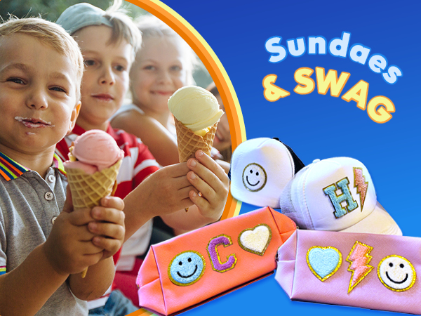 Kids eating ice cream at Sundaes & Swag