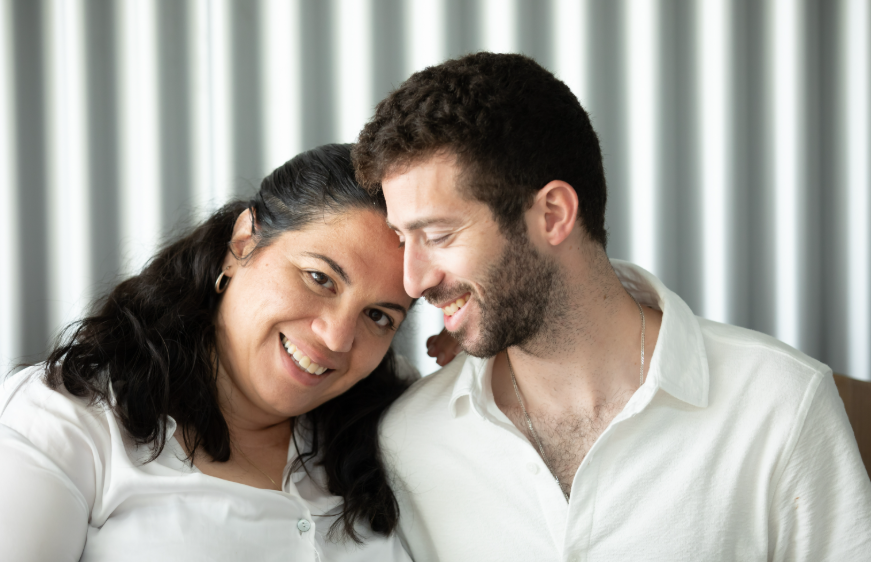October 7th survivors, Noa Hanukah with her husband Noam.